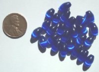 25 9x6mm Sapphire Fiber Optic Ovals